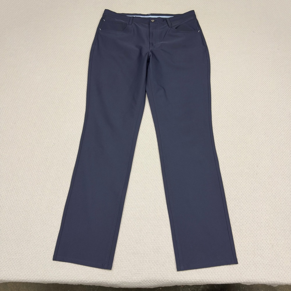 Footjoy Pants Mens 35x34 Navy Blue 5 Pocket Athletic Fit Chino Golf Stretch